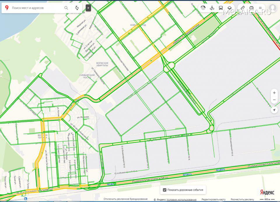Пробки ульяновск сейчас на карте