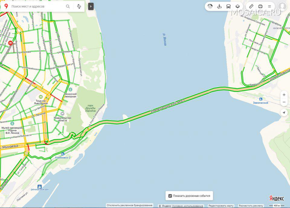 Пробки ульяновск сейчас на карте