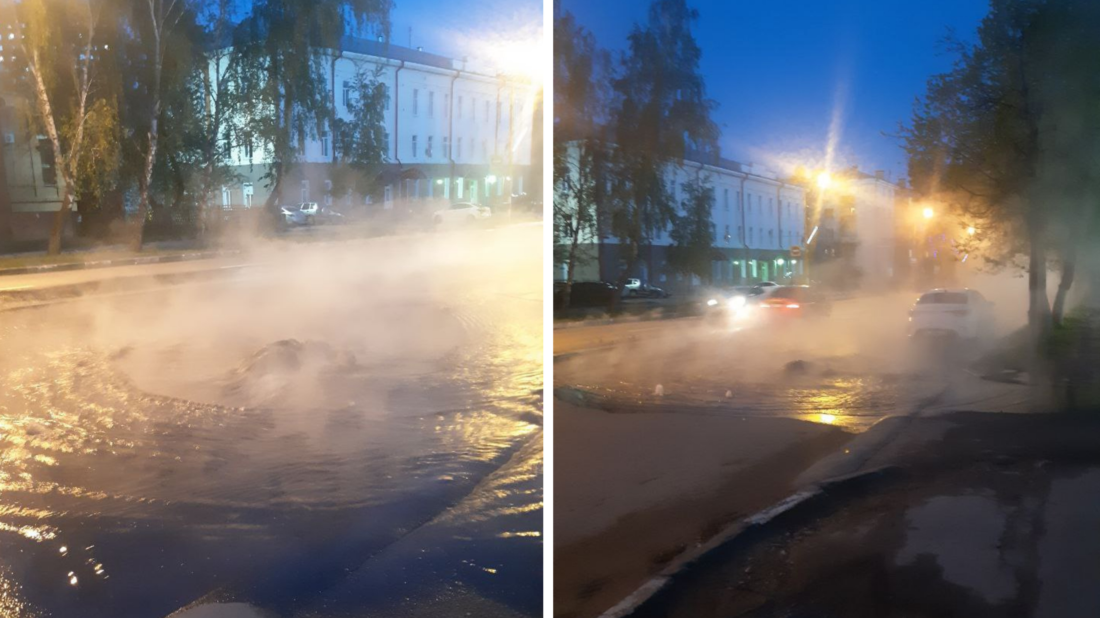 Возле онкодиспансера в Ульяновске 19 мая из-под земли забил гейзер 