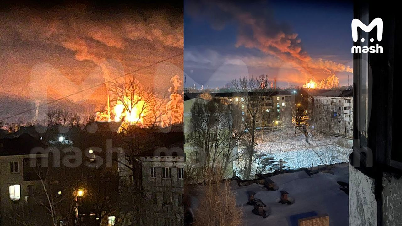 Ночью 23 марта дроны атаковали нефтеперерабатывающие заводы в Самарской области: на Куйбышевском НПЗ вспыхнул пожар